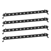 4x Eurolite LED BAR-12 RGB + UV 1M Batten Bar Uplighter Wallwasher DMX
